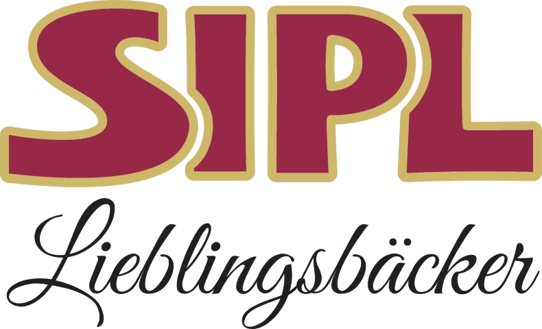 SIPL Lieblingsbäcker logo with maroon and gold text above black cursive text.
