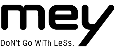 Stylized black "mey" text logo on a white background.