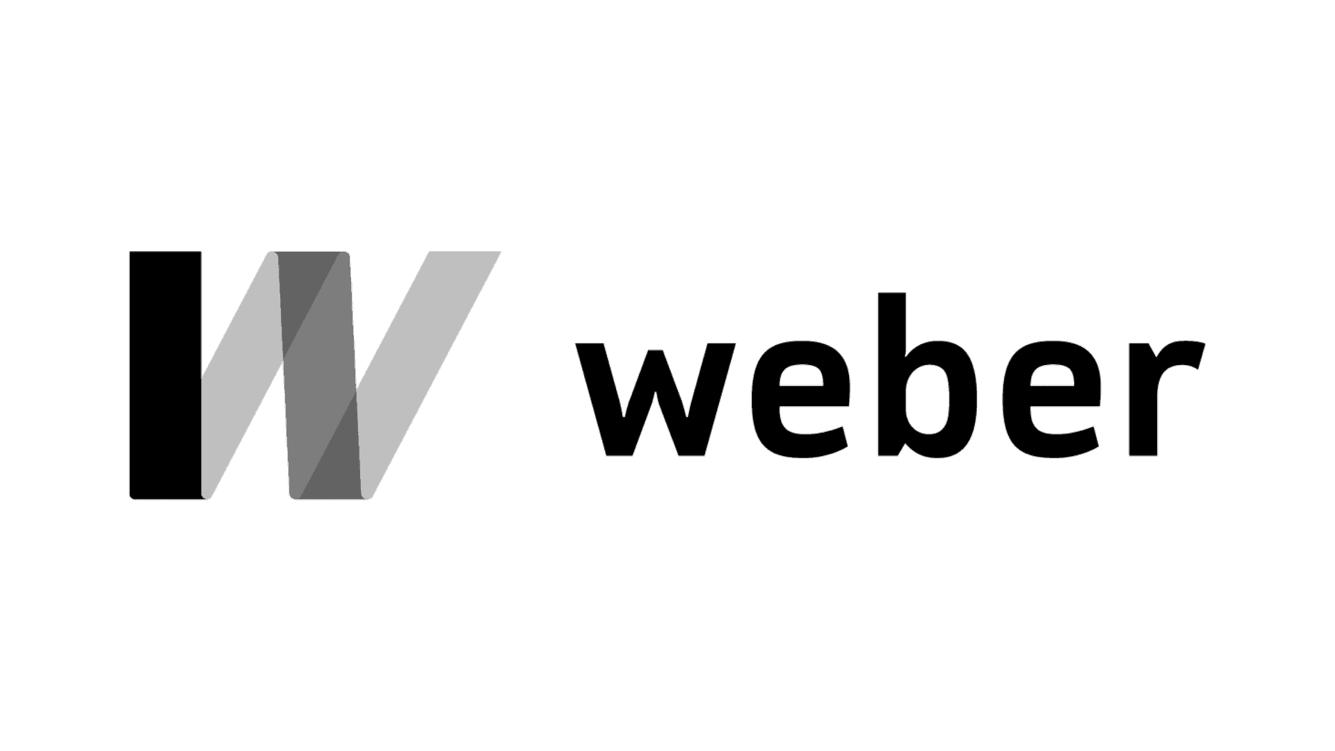 Stylized grey geometric letter W or M logo on a black background.